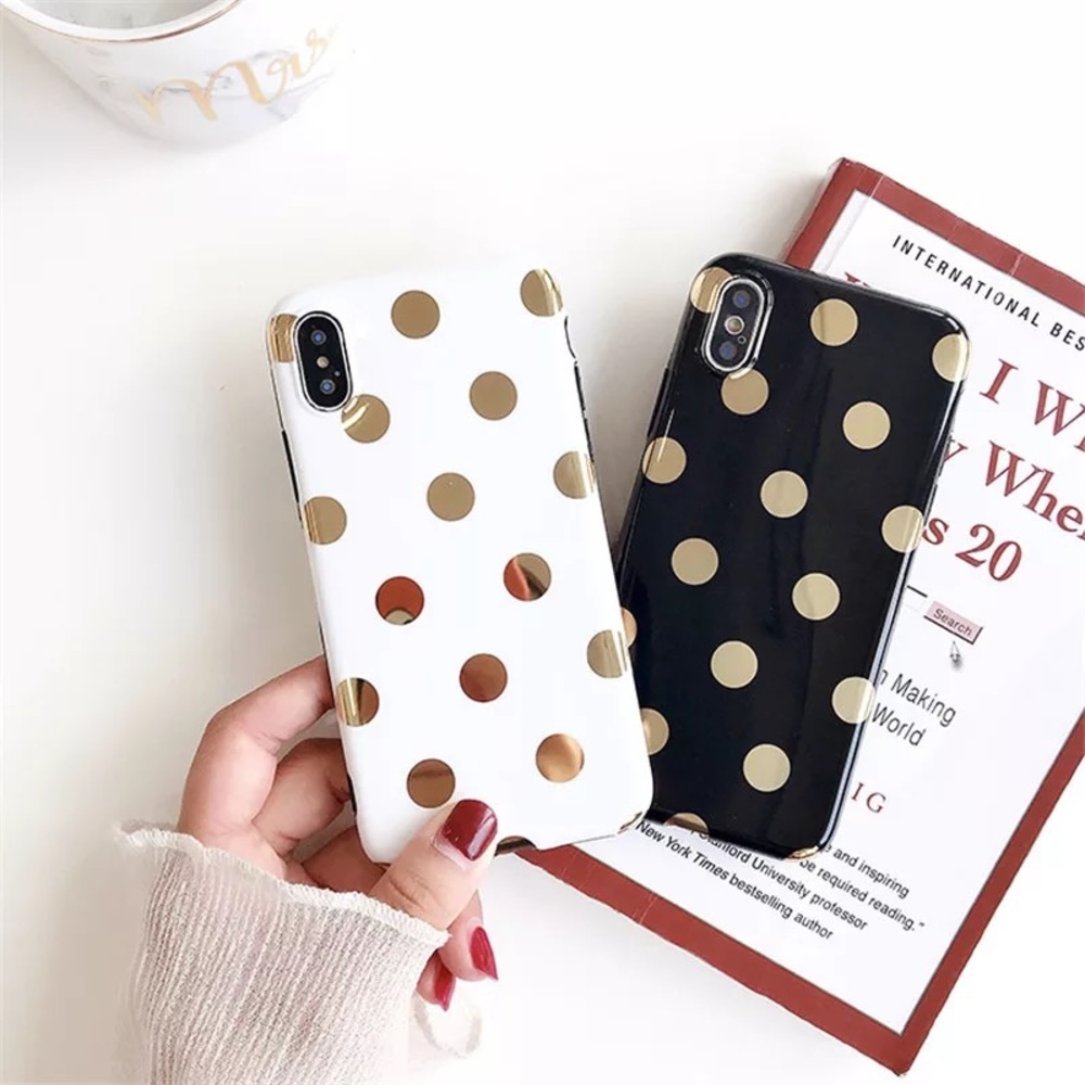 iPhone XR/XS❤️golden polka dot phone cases